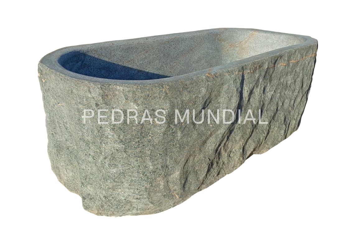 BANHEIRA DE PEDRA 7 Banheira de luxo feita em pedra Rústica
