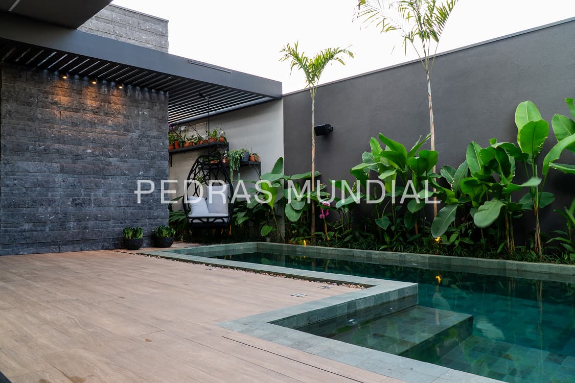 TIJOLO TRAVERTINO RÚSTICO GRAFITE 6 Revestimento de parede com mármore travertino rústico grafite