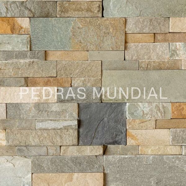 Pedra Tetris Saara aplicada como revestimento para parede