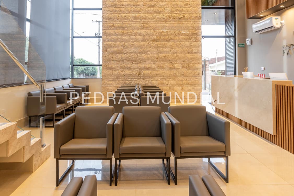 TIJOLO TRAVERTINO ANTIQUE TURCO 3 Revestimento para paredes com travertino antique turco em área interna