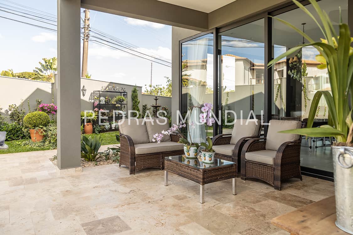 TRAVERTINO FRENCH PATTERN 3 Parede externa com revestimento para parede em Travertino French Pattern