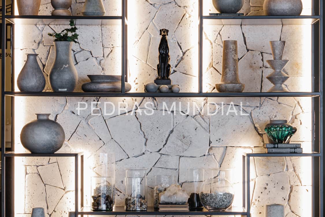 TRAVERTINO ANATÓLIA ORGÂNICO TUMBLED 2 Revestimento para parede interna com travertino orgânico