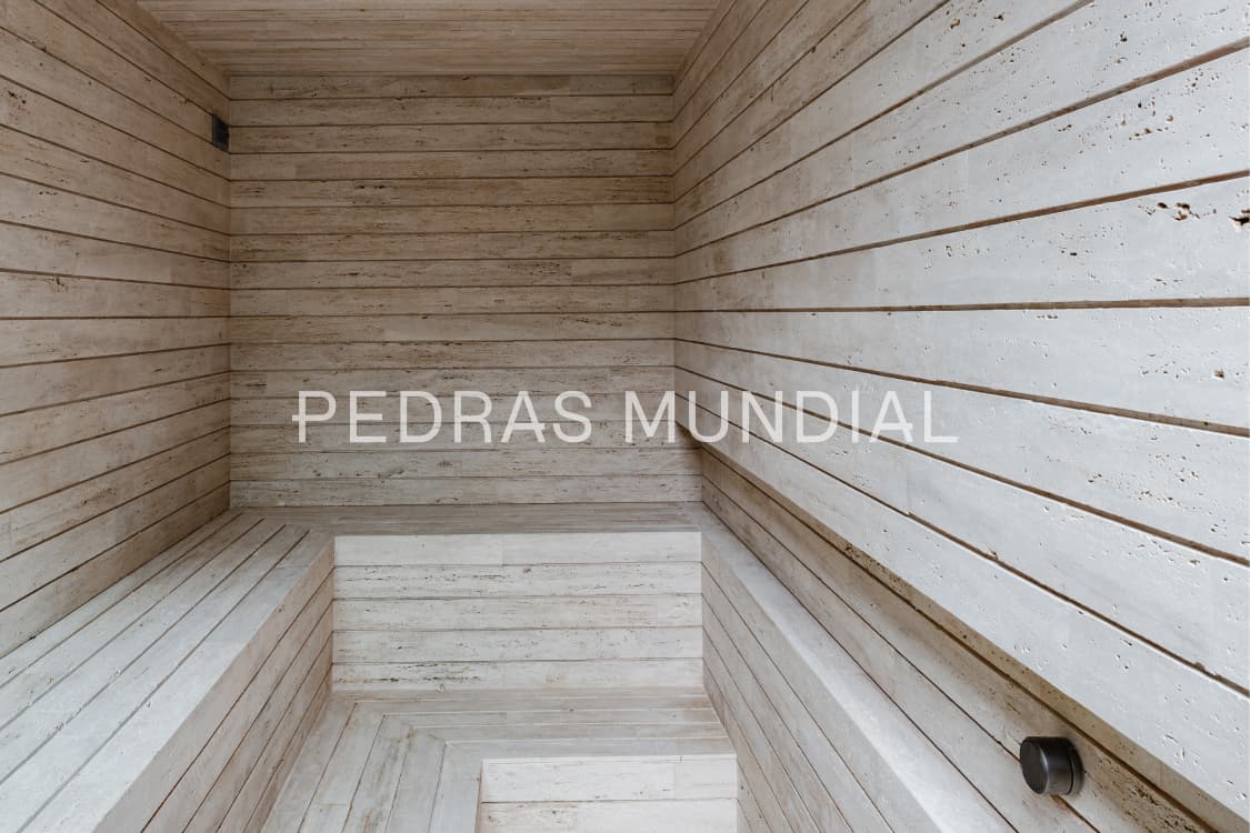 TRAVERTINO ROMANO 10 Revestimento para parede interna com mármore Travertino Romano