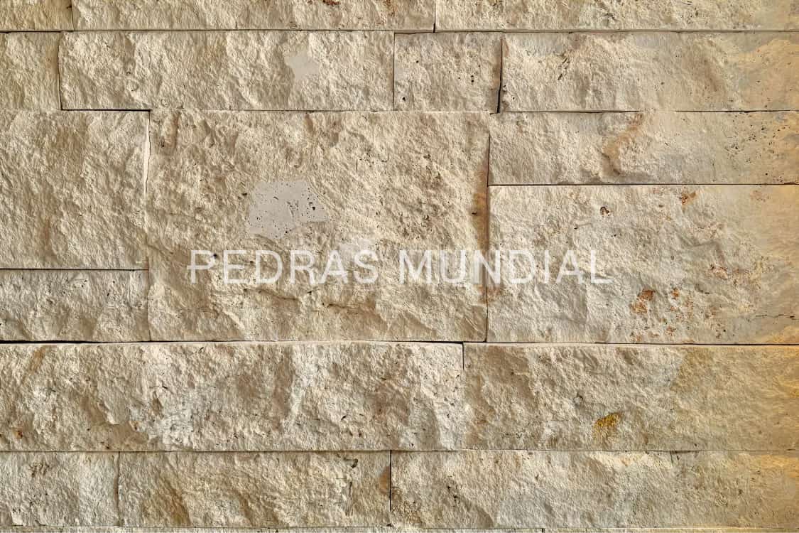 TIJOLO TRAVERTINO ANTIQUE TURCO 4 Detalhe dos veios do travertino antique turco para revestimento