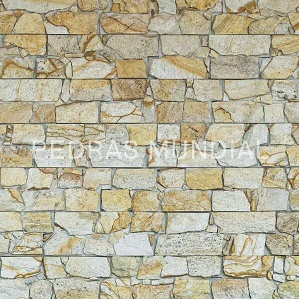Pedra Tetris Savana aplicada como revestimento de pedra em parede